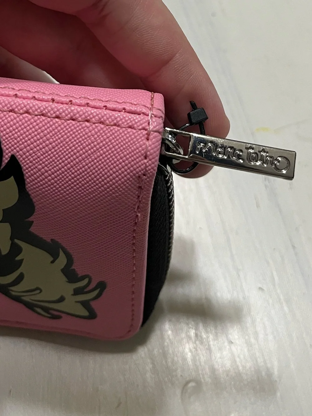 Marc Tetro Yorkie Terrier Small Mini Zip Around Wallet Card Holder Faux Leather